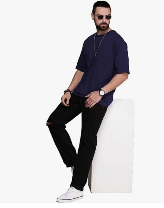 Oversized premium Navy blue plain tee
