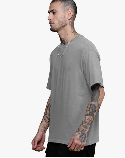 grey 200 gsm oversized Plain tee