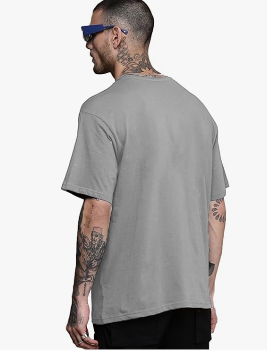 grey 200 gsm oversized Plain tee