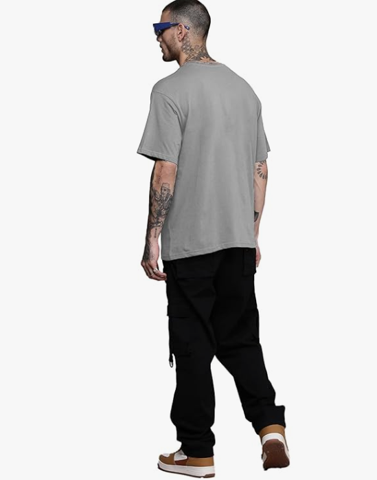 grey 200 gsm oversized Plain tee