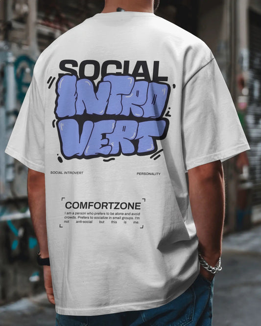 Social Introvert Oversized Graphic Tee – 220 GSM