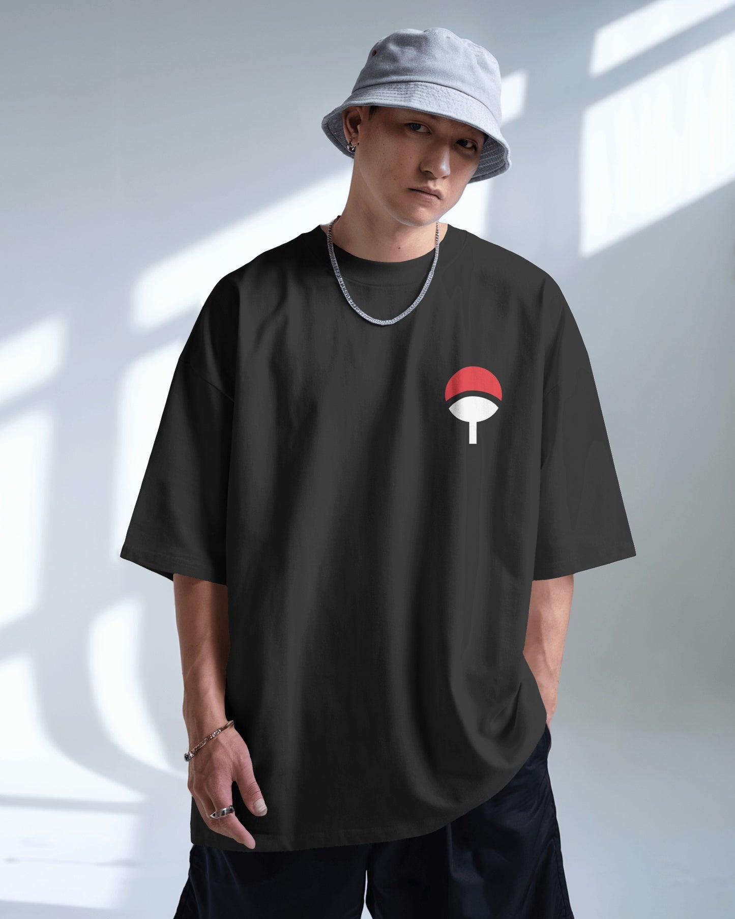Itachi and Sasuke front and back print oversized tee