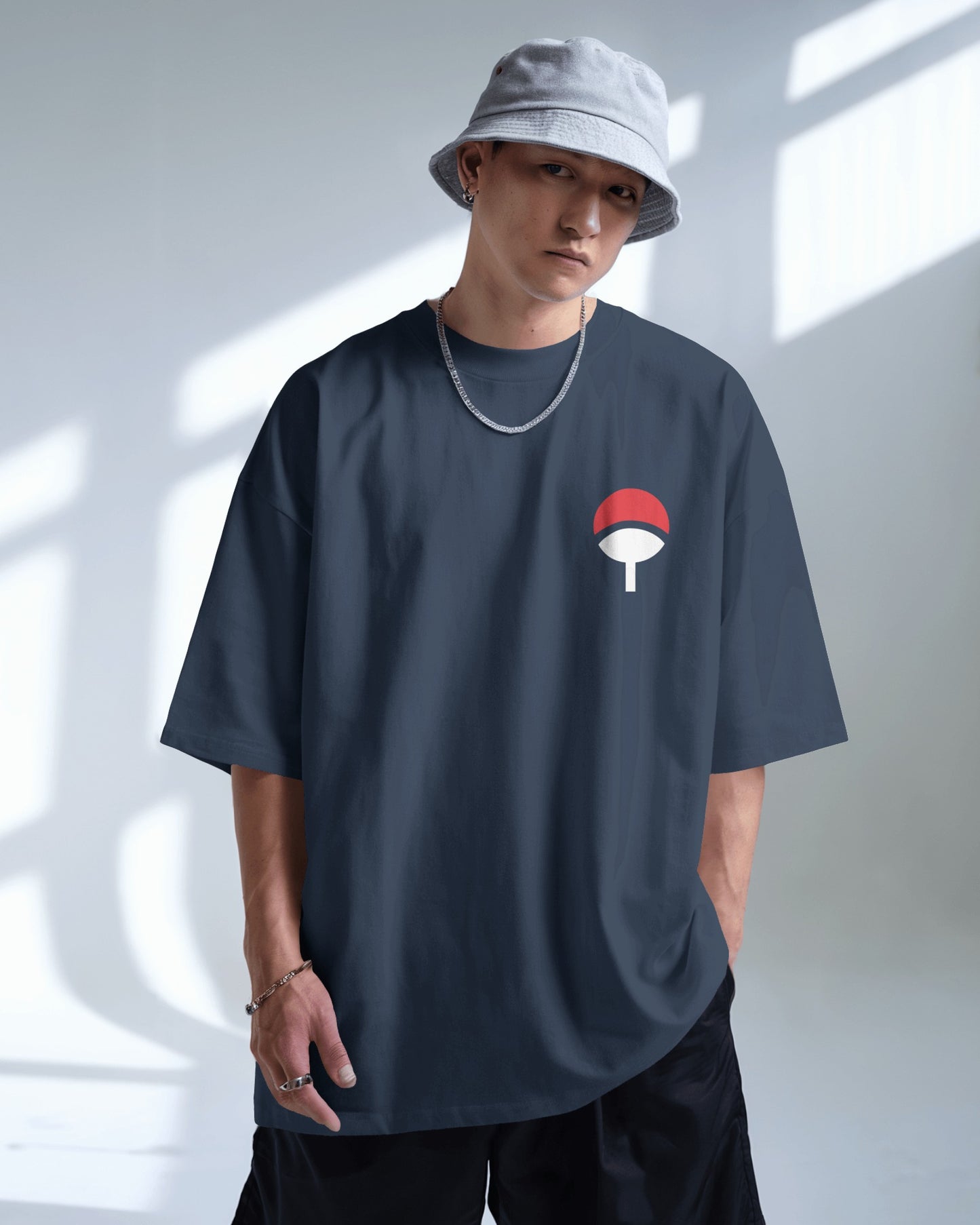 Itachi and Sasuke front and back print oversized tee