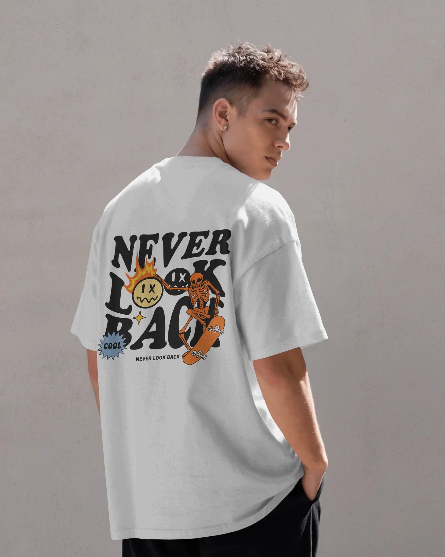 Never Look Back Oversized Graphic Tee