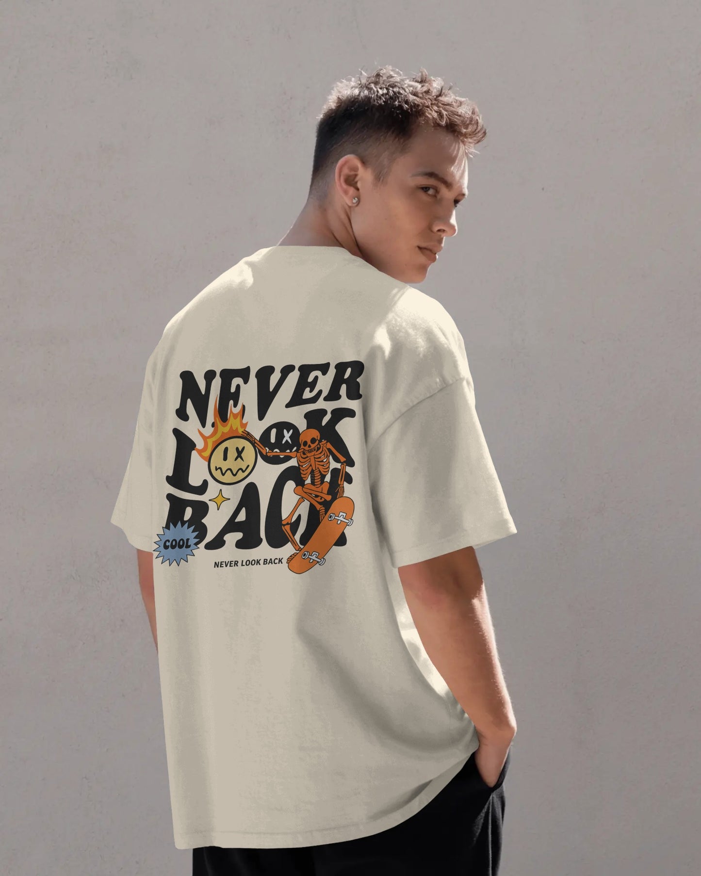 Never Look Back Oversized Graphic Tee