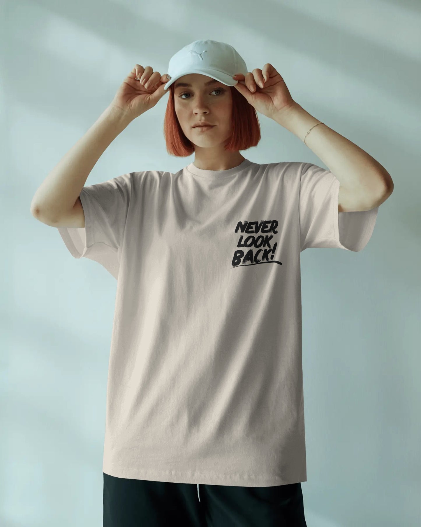 Never Look Back Oversized Graphic Tee