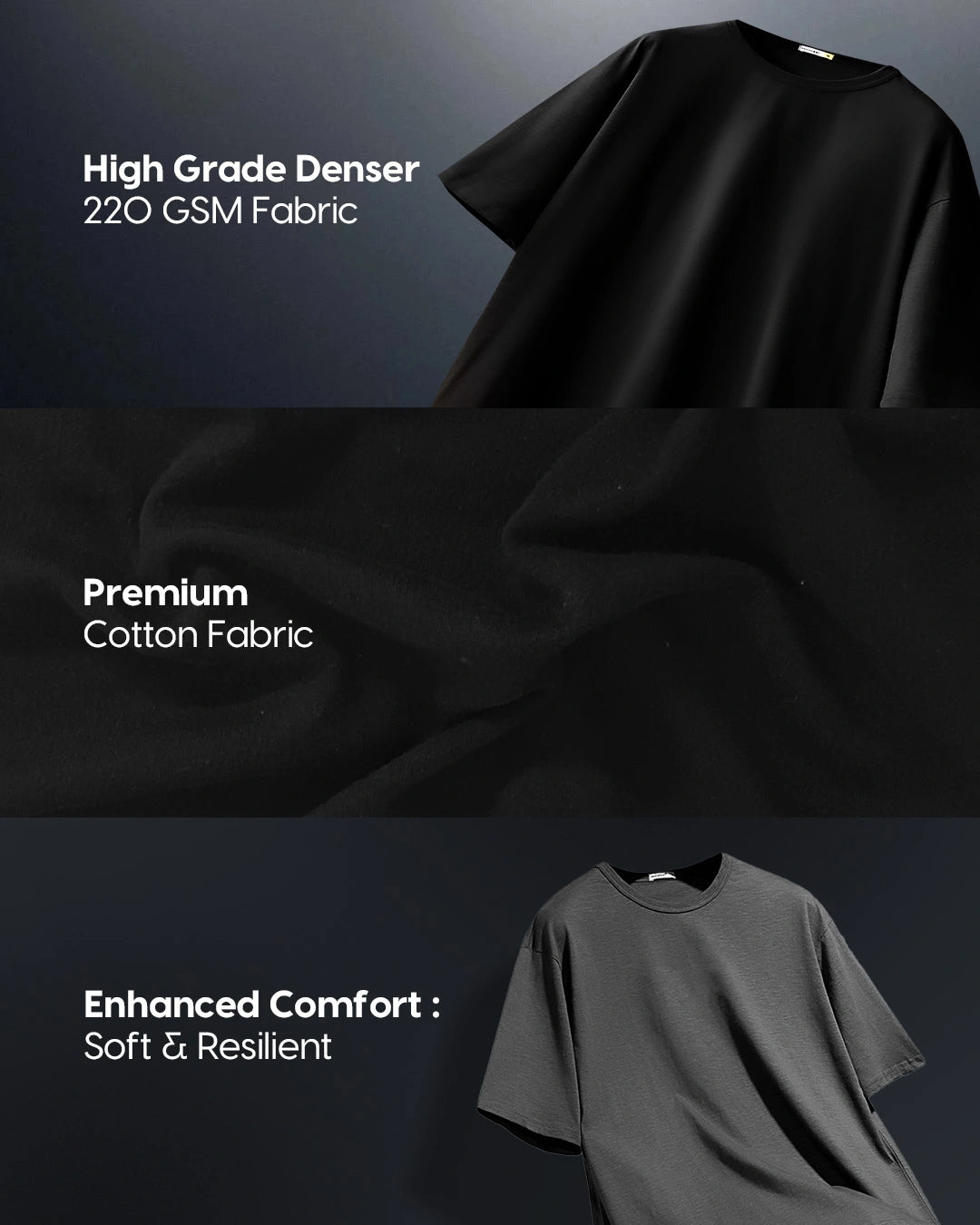 grey 200 gsm oversized Plain tee