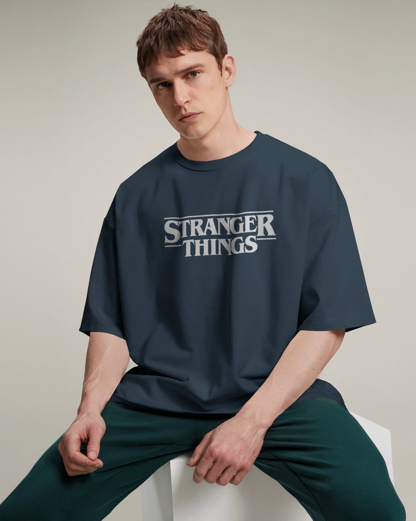 Unisex "Stranger Things" Oversized Round Neck T-Shirt