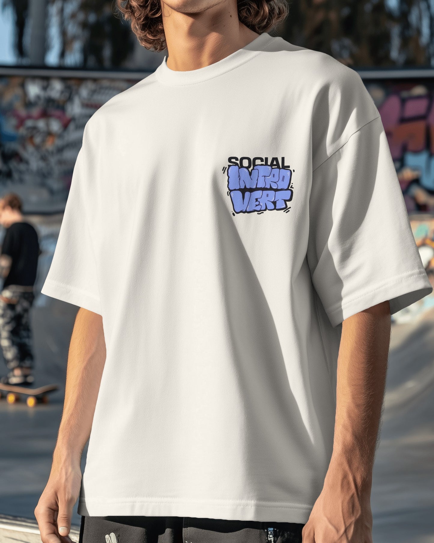 Social Introvert Oversized Graphic Tee – 220 GSM