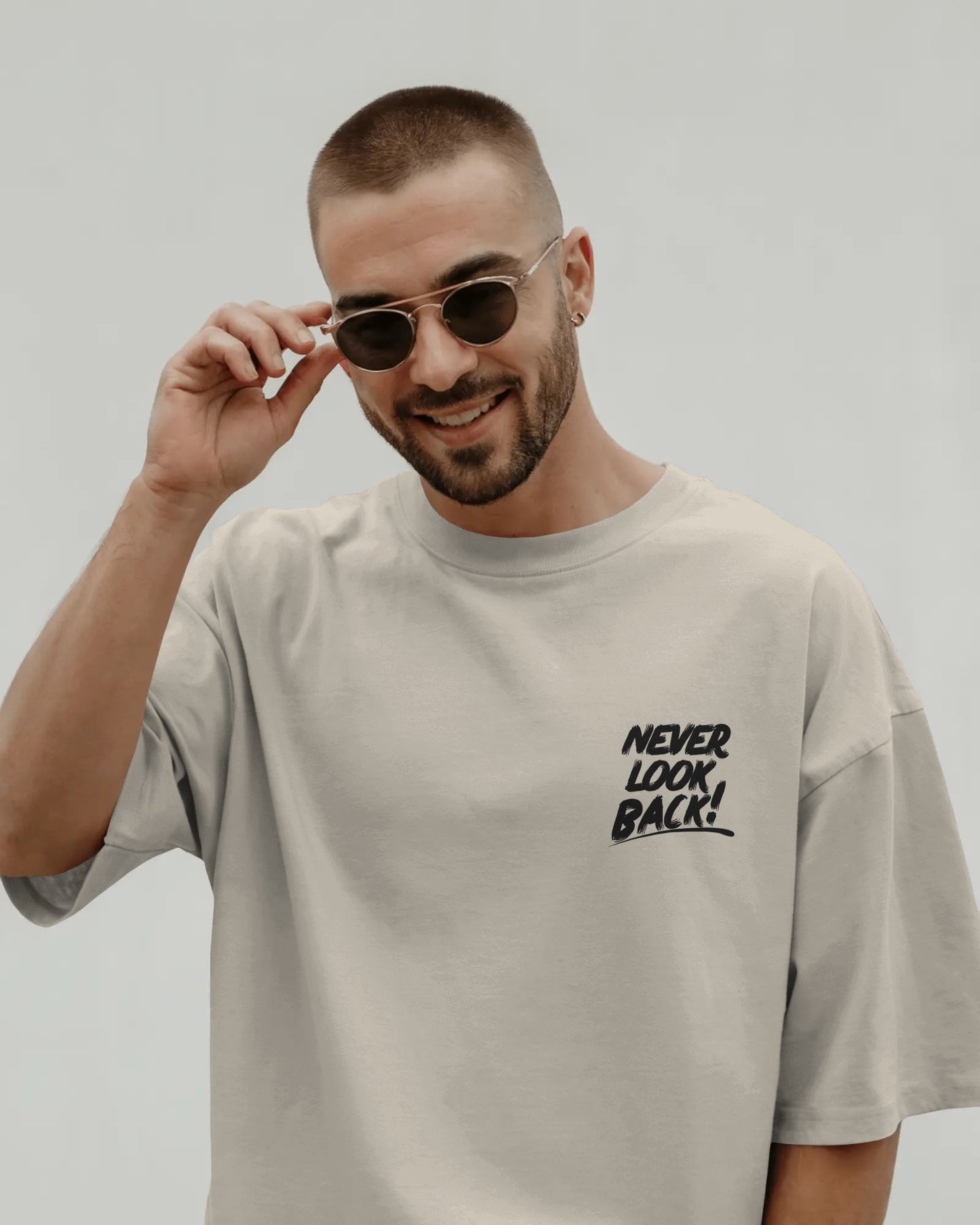 Never Look Back Oversized Graphic Tee