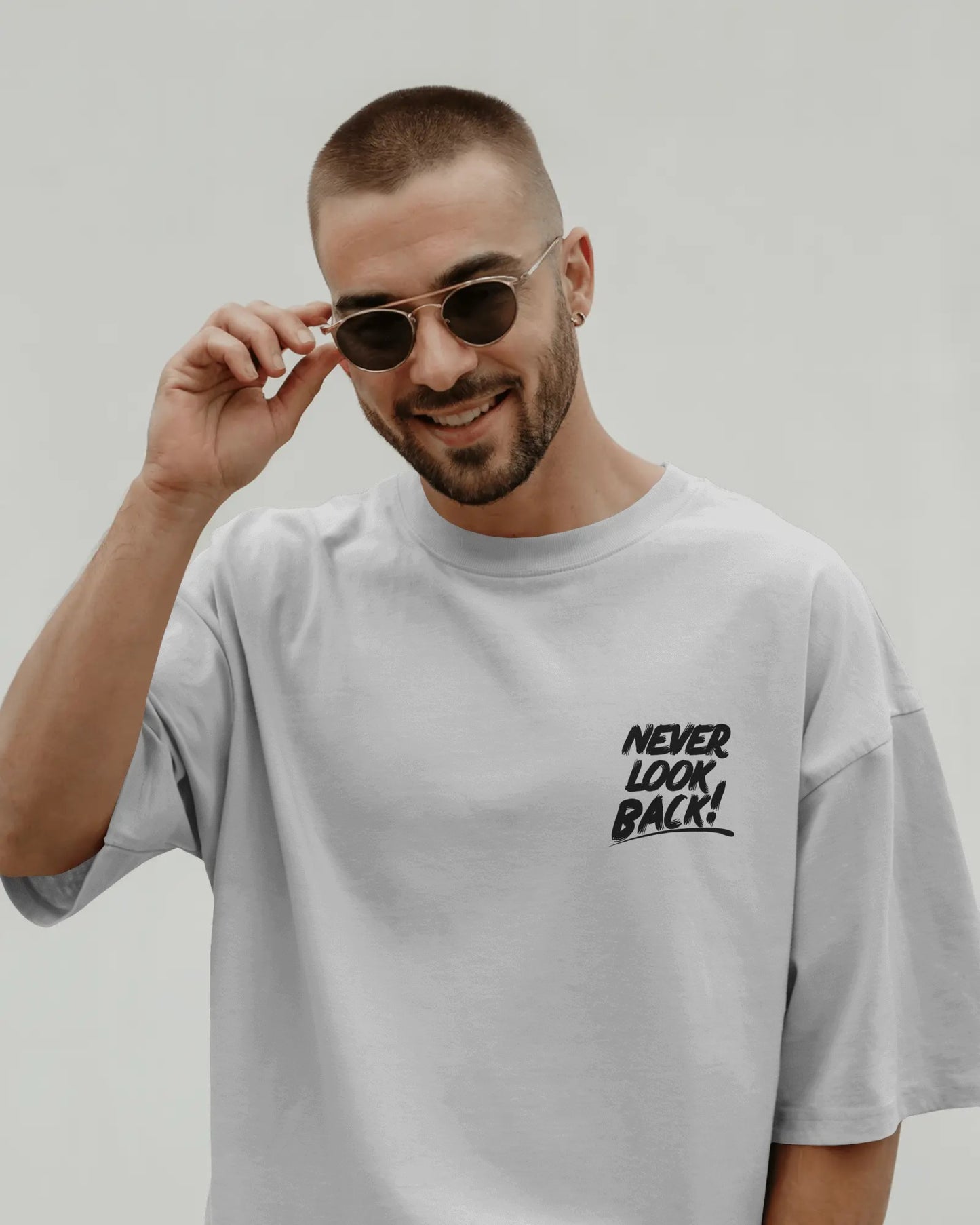Never Look Back Oversized Graphic Tee